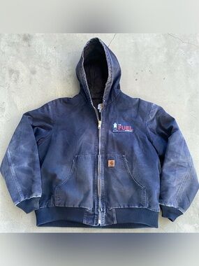 Carhartt J130 Hooded Duck Canvas Insulated Work Jacket Large